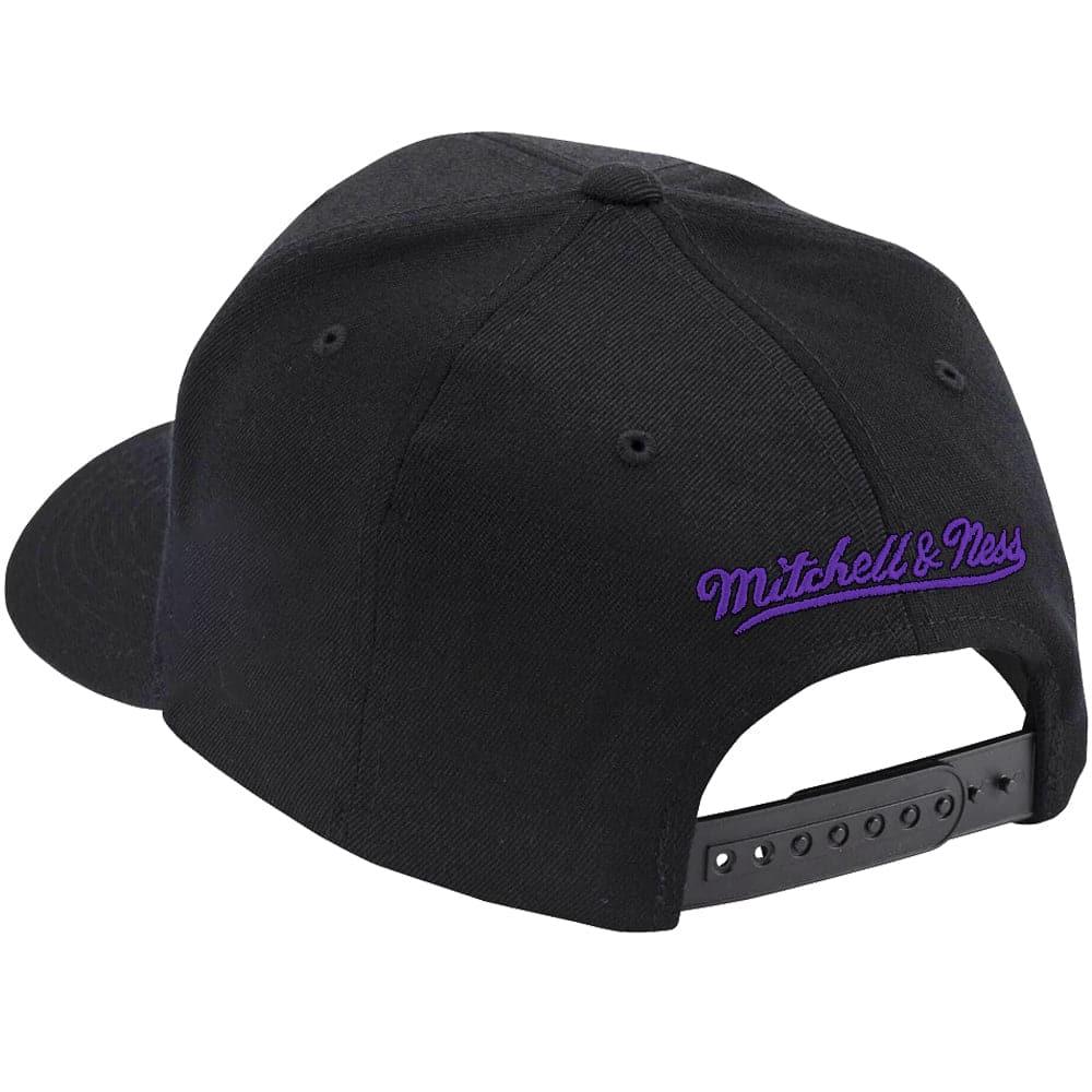 Los Angeles Lakers Mitchell & Ness NBA Logo Script Classic Red Snapback Hat - Black