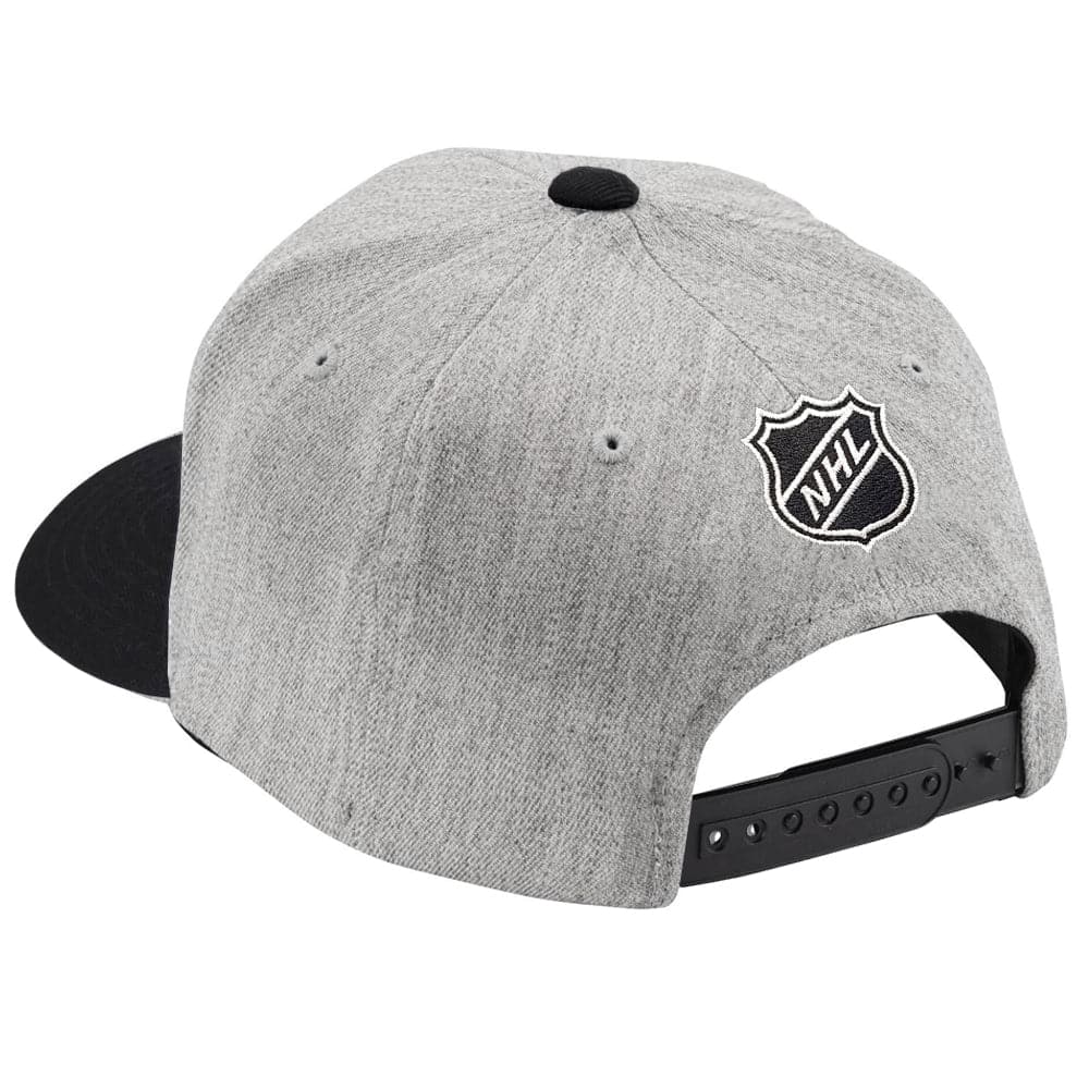 Anaheim Mighty Ducks NHL Black & White 2 Tone 110 Curve Snapback Hat - Heather