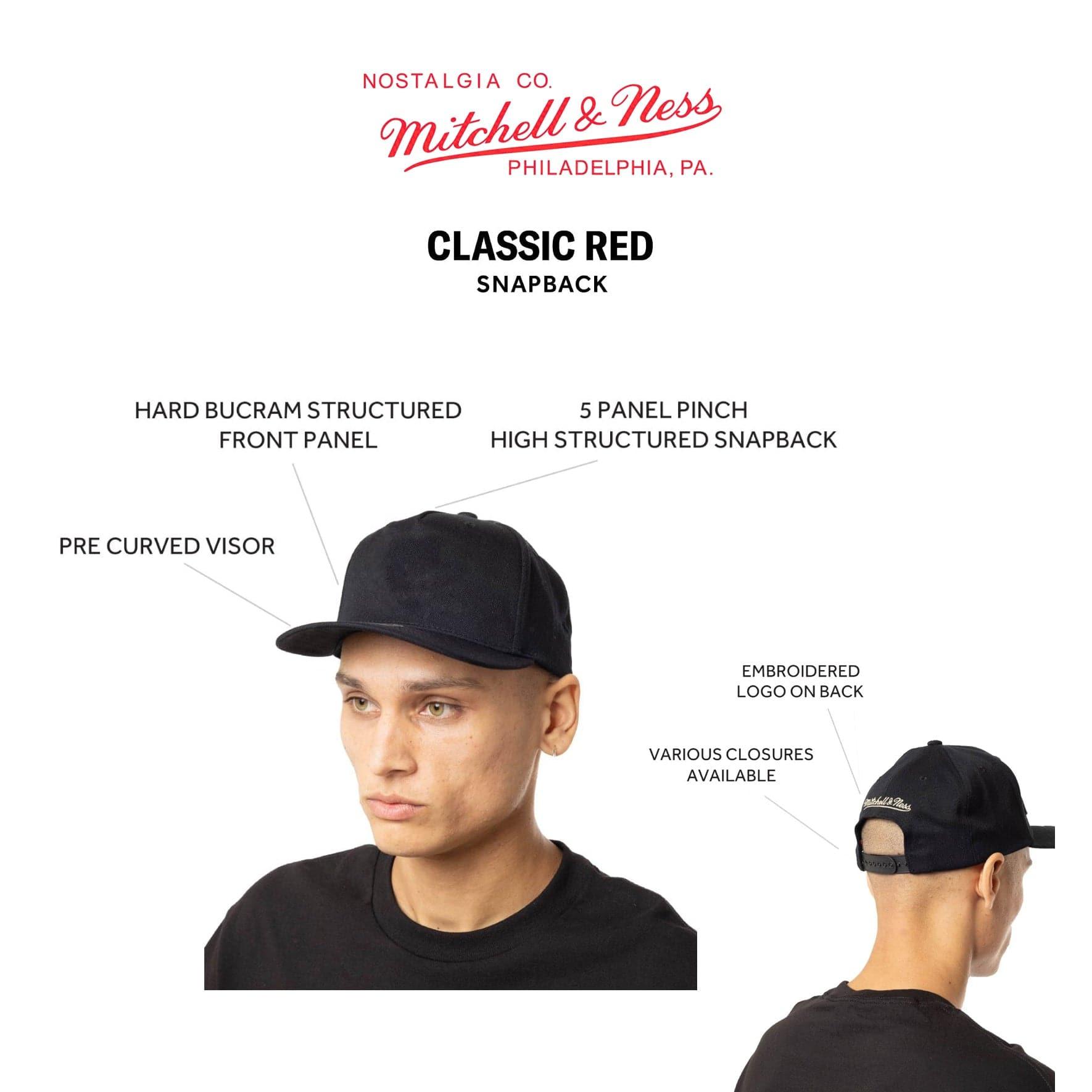 Phoenix Suns Mitchell & Ness NBA Team Classic Red Snapback Hat - Black