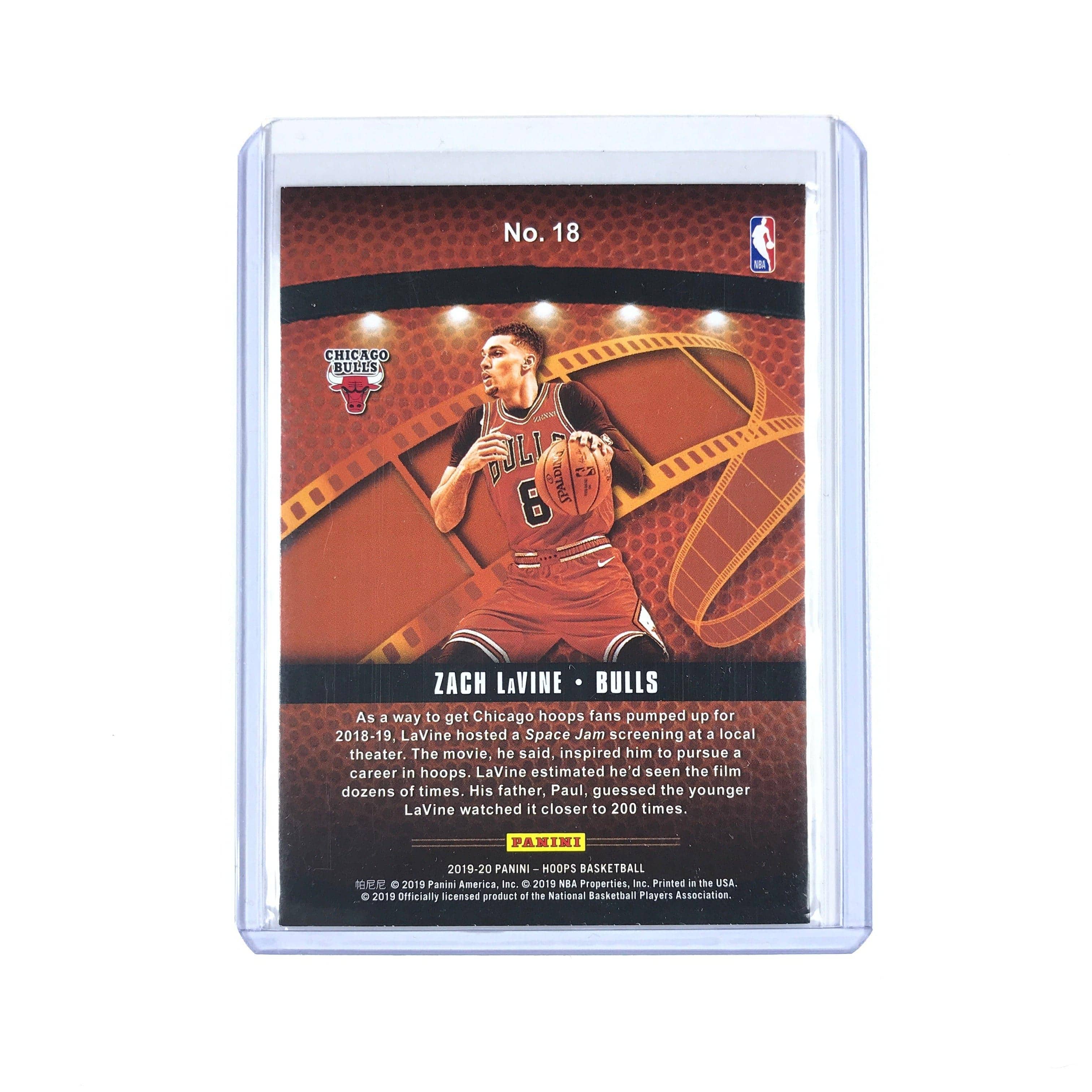 Panini Cards Zach LaVine Chicago Bulls 2019-20 Panini Hoops NBA Lights Camera Action Holo Card