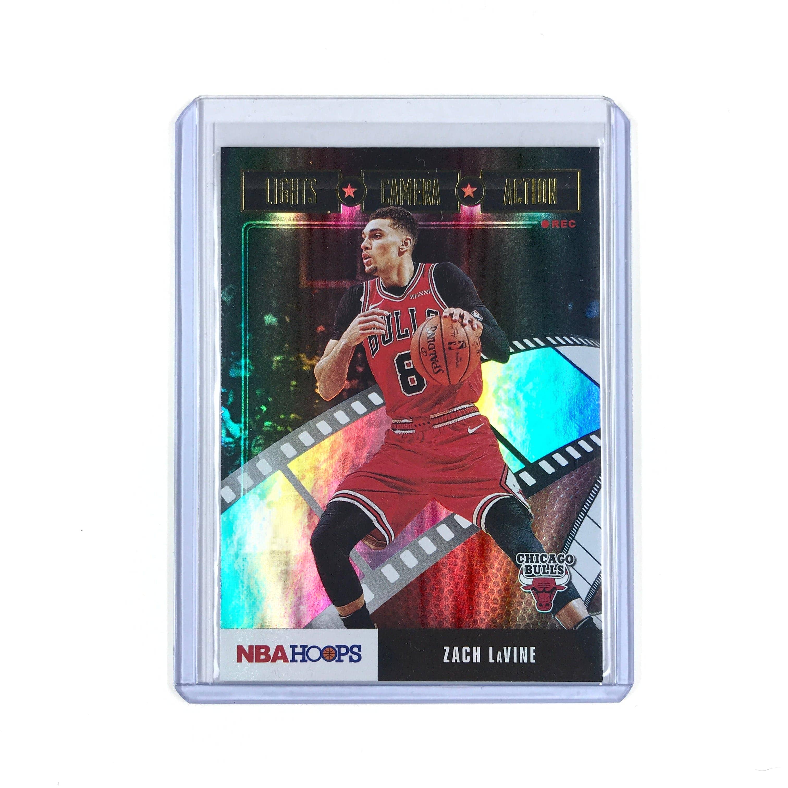 Panini Cards Zach LaVine Chicago Bulls 2019-20 Panini Hoops NBA Lights Camera Action Holo Card