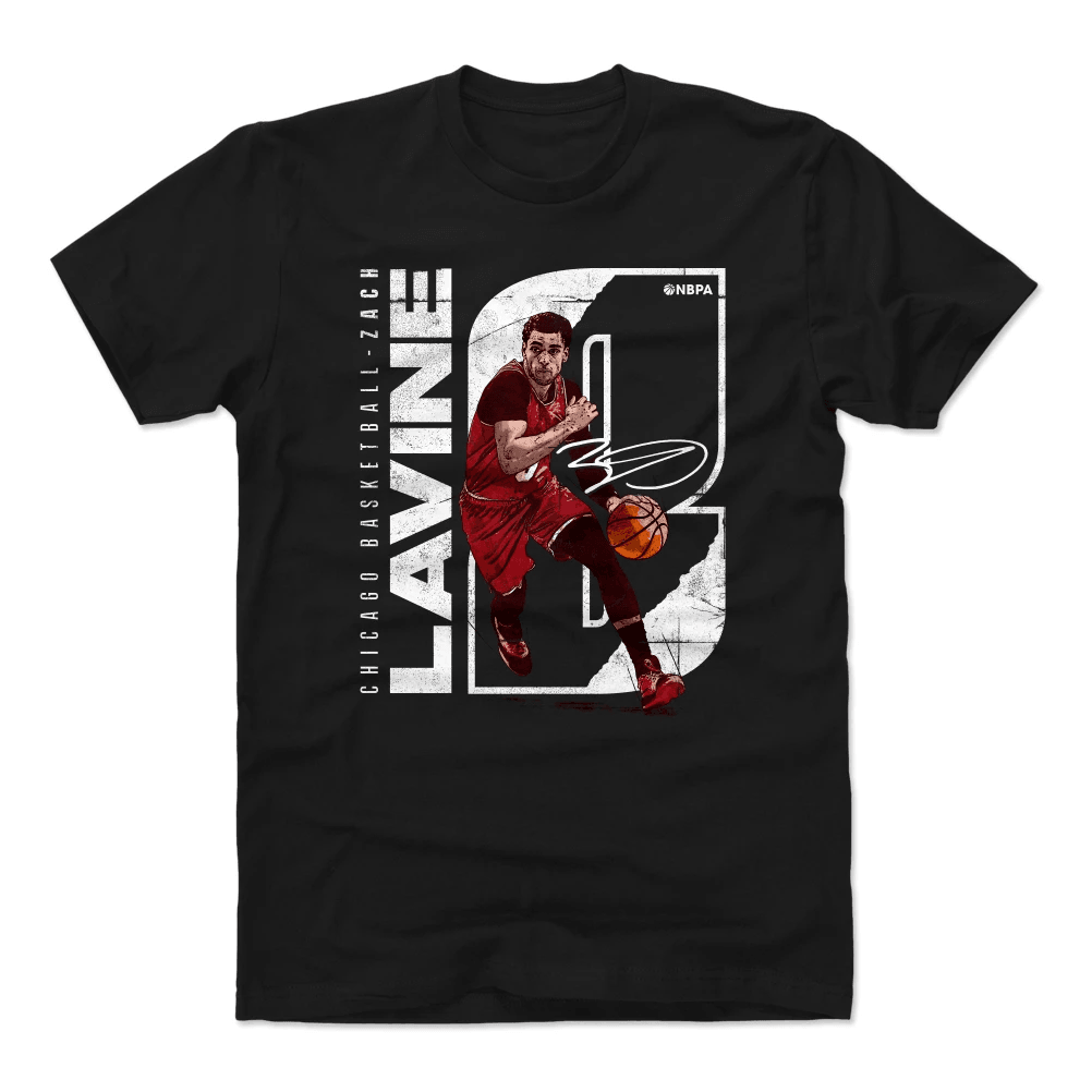 500 Level T-Shirts Zach Lavine Chicago Bulls 500 Level NBA Stretch T-Shirt - Black