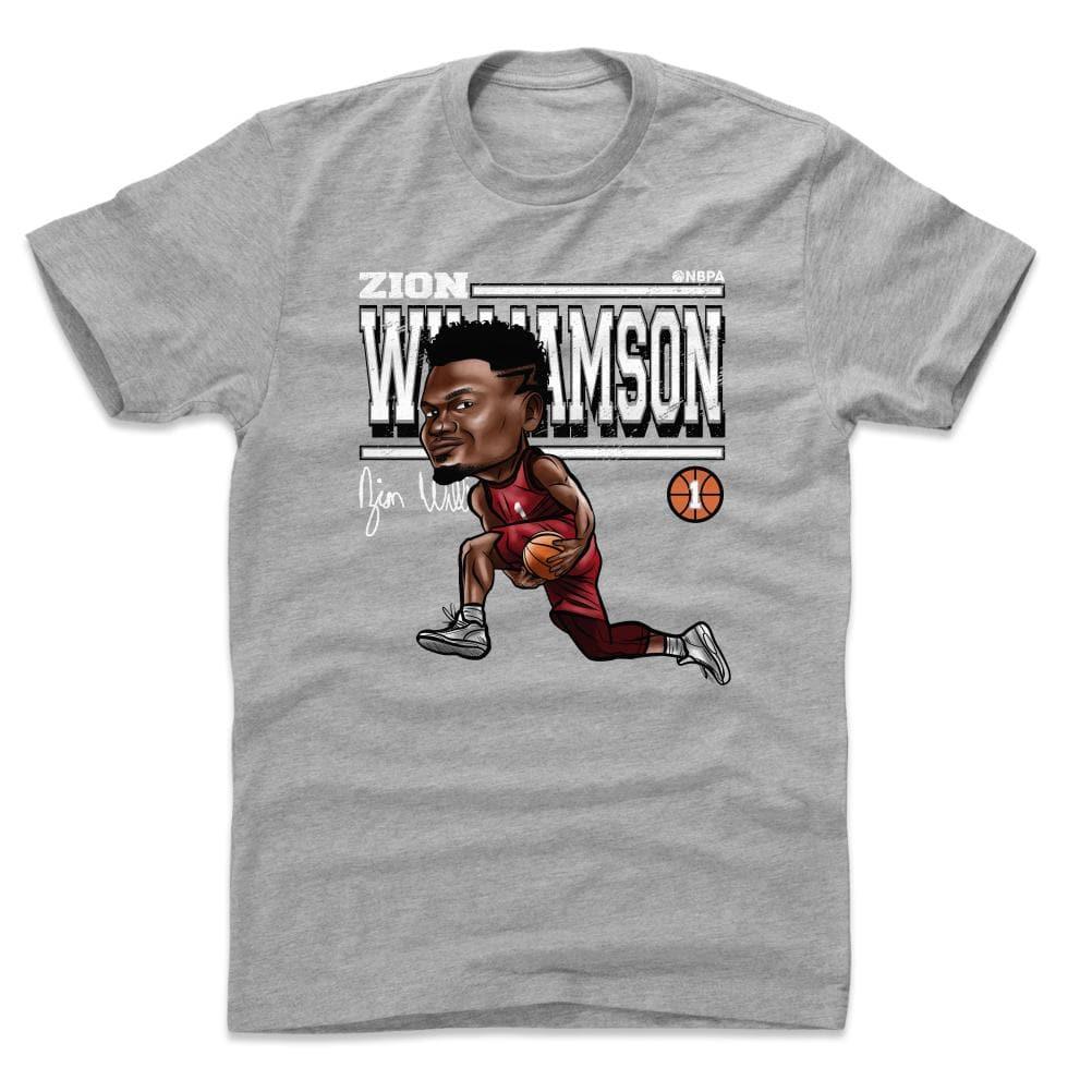 500 Level T-Shirts Zion Williamson New Orleans Pelicans 500 Level NBA Cartoon T-Shirt - Grey