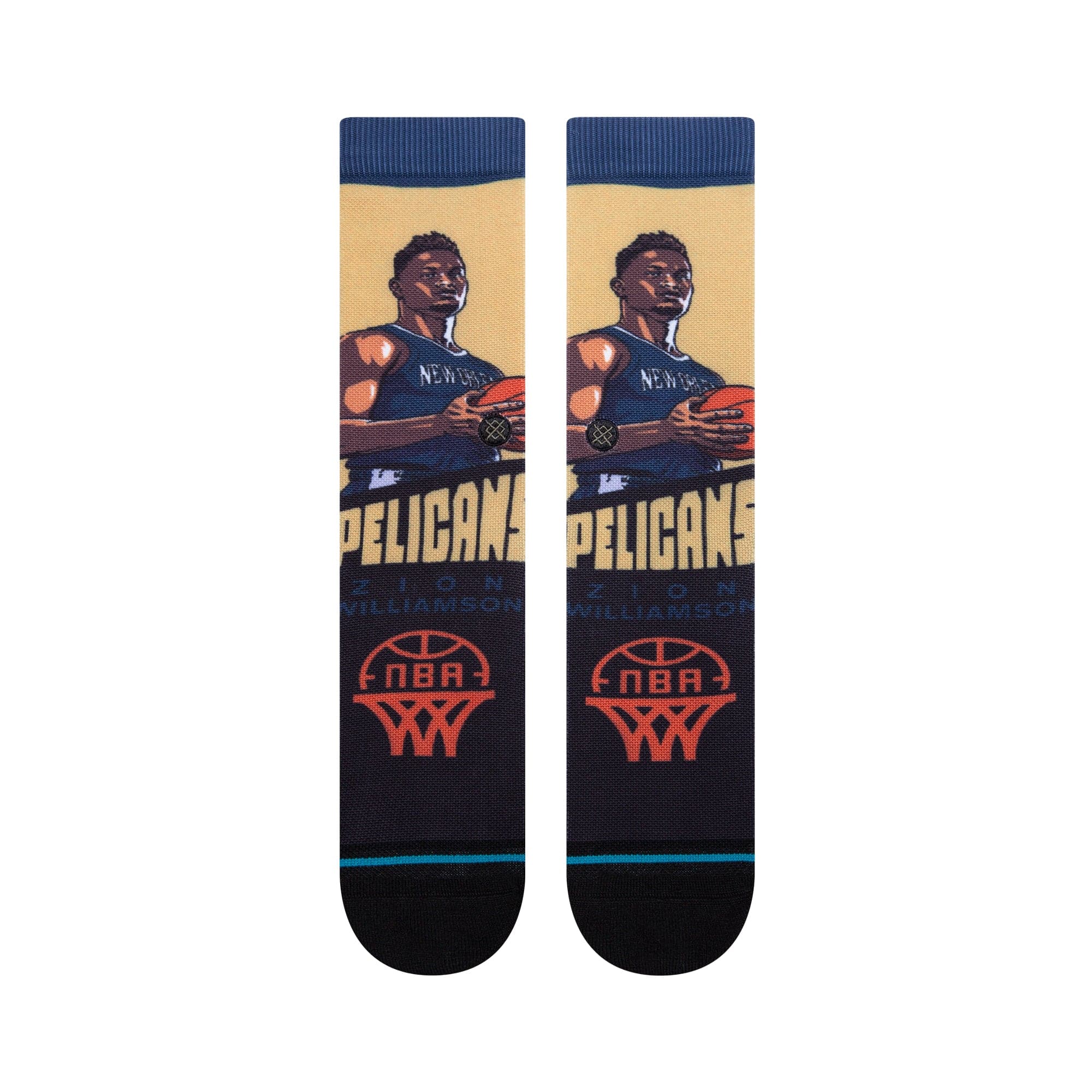 Stance Socks Large (9-12 US) Zion Williamson New Orleans Pelicans Stance NBA Graded Crew Socks - Brown