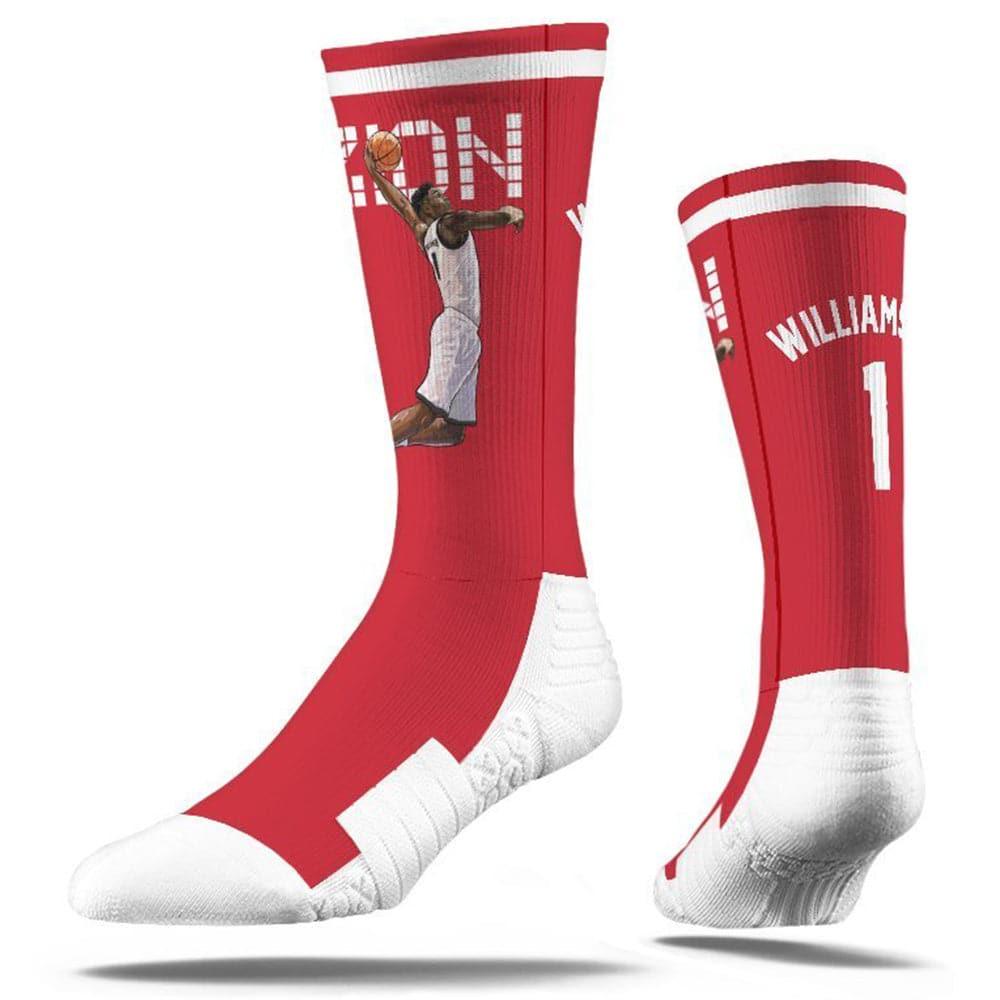 Strideline Socks M/L (8-12 US) Zion Williamson New Orleans Pelicans Strideline NBA Action Premium Crew Socks - Red