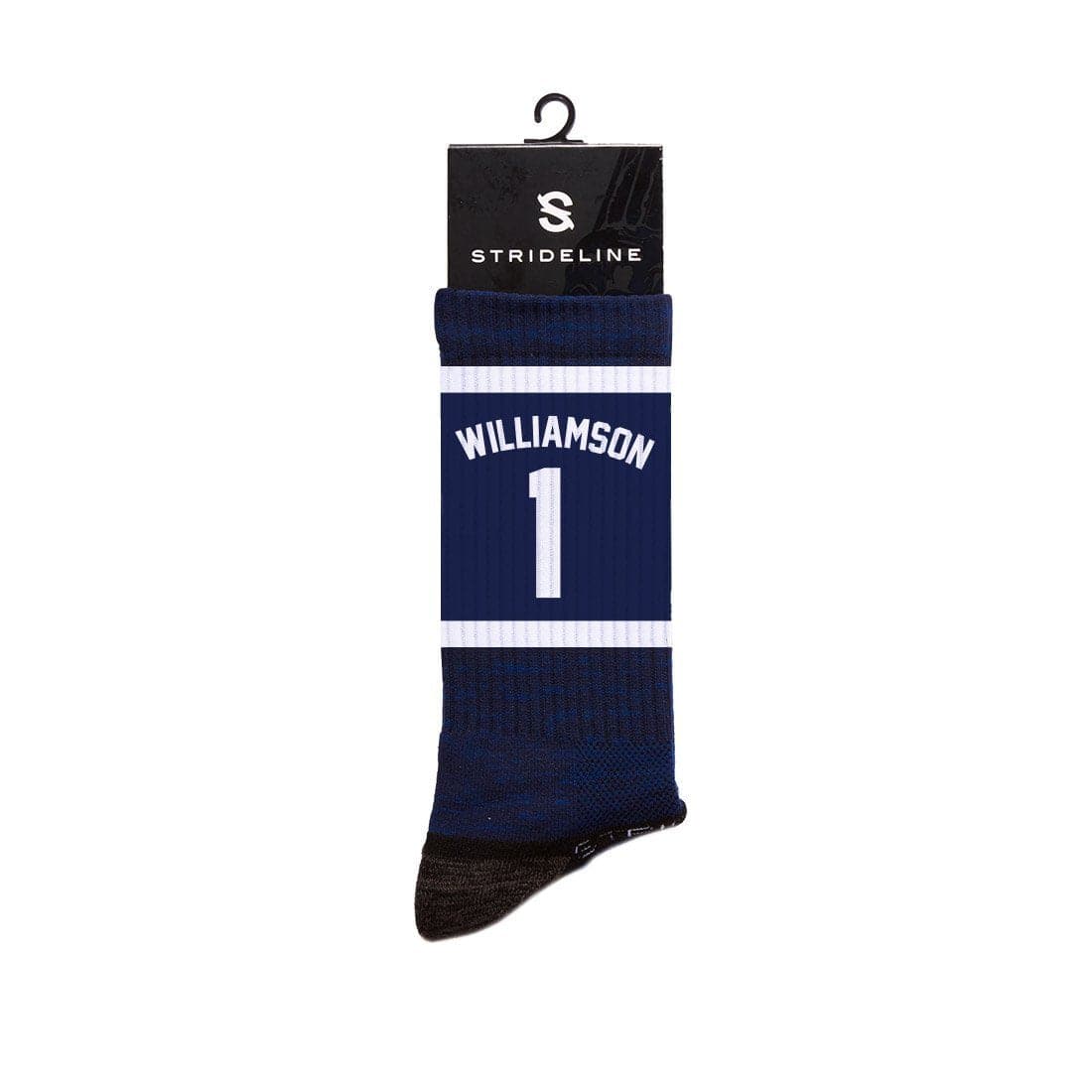 Strideline Socks M/L (8-12 US) Zion Williamson New Orleans Pelicans Strideline NBA Sherzy Premium Crew Socks- Navy
