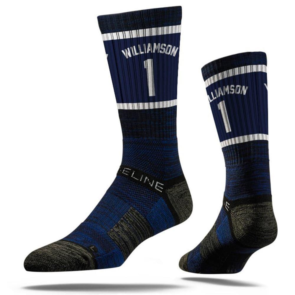 Strideline Socks M/L (8-12 US) Zion Williamson New Orleans Pelicans Strideline NBA Sherzy Premium Crew Socks- Navy
